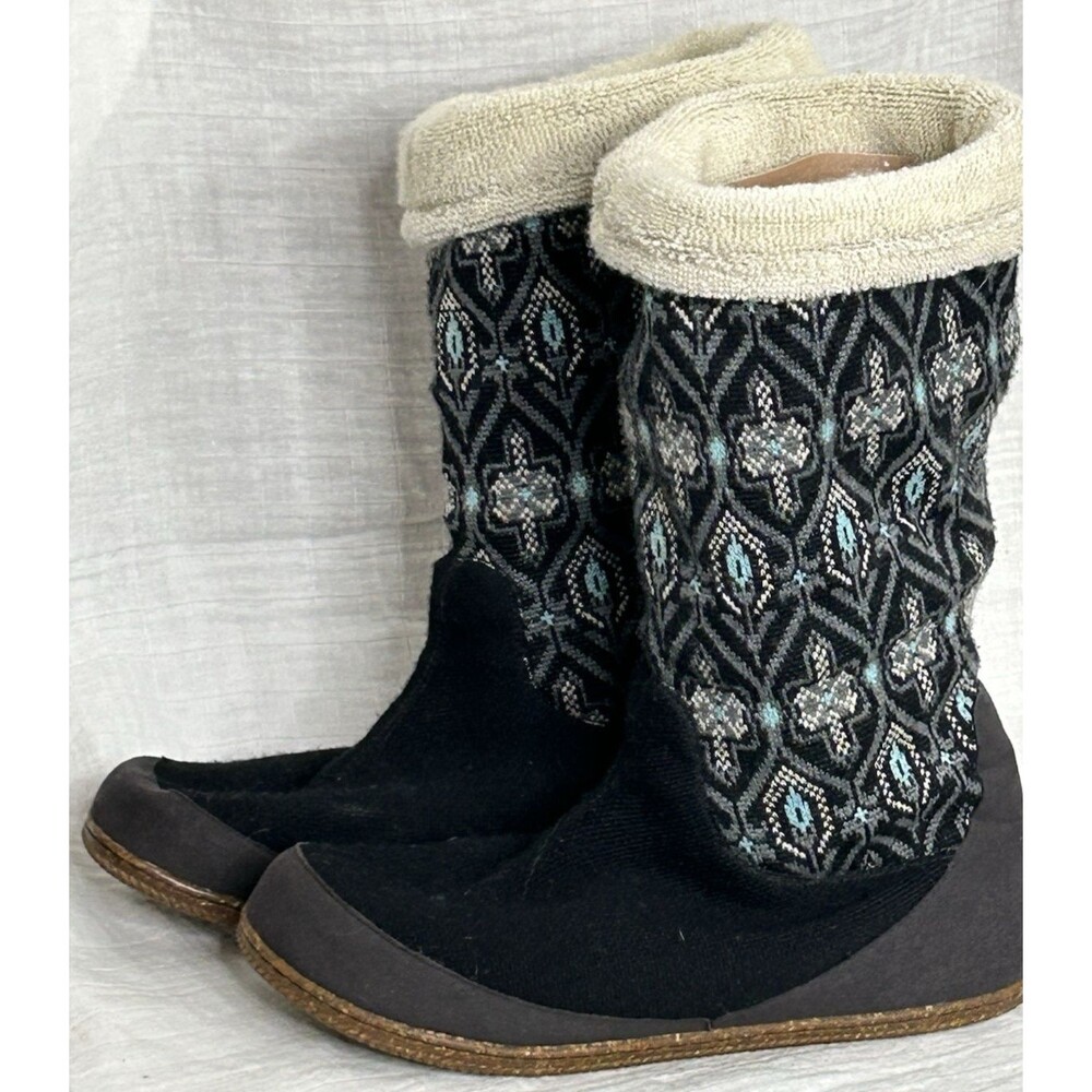 Smartwool Over Easy Slippers Size 10 Mid Calf Boots Rubber Sole Fair Isle Cozy